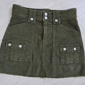 American Eagle Olive Green Women's Corduroy Skirt Super Hi-Rise